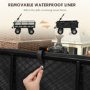 Outsunny Garden Cart With Removable Liner, Quick-Release Sides