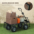 Outsunny Garden Cart With Removable Liner, Quick-Release Sides