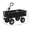 Outsunny Garden Cart With Removable Liner, Quick-Release Sides