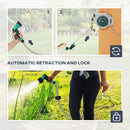 Outsunny Retractable Hose Reel Wall Mounted with Lock, Light Grey