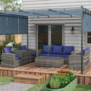 Outsunny 6 PCS Patio Rattan Sofa Set Conversation Furniture