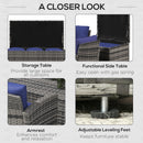 Outsunny 6 PCS Patio Rattan Sofa Set Conversation Furniture