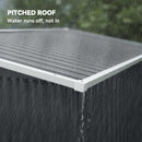 Outsunny Outdoor Storage Shed, 7.5 X 4.3ft Metal Garden Shed, Dark Grey