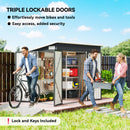 Outsunny Outdoor Storage Shed, 7.5 X 4.3ft Metal Garden Shed, Dark Grey