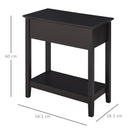 HOMCOM End Table, Narrow Side Table With Flip Top, Bottom Shelf
