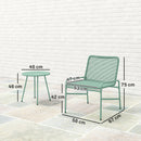 Outsunny Rattan Bistro Set with 2 Chairs & Round Table for Patio, Green