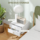 HOMCOM Bedside Tables Set of 2 with 2 Drawers for Bedroom