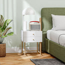 HOMCOM Bedside Tables Set of 2 with 2 Drawers for Bedroom