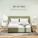 HOMCOM Bedside Tables Set of 2 with 2 Drawers for Bedroom