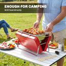Outsunny Portable Mini Charcoal Barbecue Grill With Suitcase Shell, Red