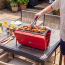 Outsunny Portable Mini Charcoal Barbecue Grill With Suitcase Shell, Red