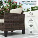 Outsunny Single Rattan Chair, Garden Armchair with Cushions