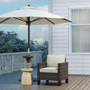 Outsunny Single Rattan Chair, Garden Armchair with Cushions