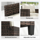 Outsunny Single Rattan Chair, Garden Armchair with Cushions