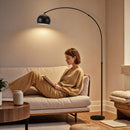 HOMCOM Arc Floor Lamp For Living Room, Free Standing Tall Lamp, Black