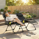 Outsunny Zero Gravity Chairs Set of 2 with Cup Holder, Headrest, Black
