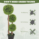 HOMCOM Artificial Plants Boxwood Ball Topiary Trees Set Of 2 Indoor Outdoor