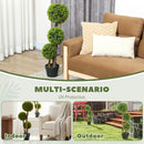 HOMCOM Artificial Plants Boxwood Ball Topiary Trees Set Of 2 Indoor Outdoor