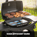 Outsunny 2 Burner Gas Grill, 3.8 KW Barbecue Grill With Cast Iron Grates