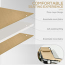 Outsunny Folding Sun Lounge W/ Reclining Back, Sun Lounge W/ Reading Hole - Beige/Grey