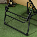 Outsunny Folding Sun Lounge W/ Reclining Back, Sun Lounge W/ Reading Hole - Beige/Grey