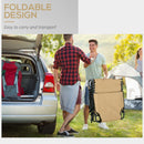 Outsunny Folding Sun Lounge W/ Reclining Back, Sun Lounge W/ Reading Hole - Beige/Grey