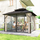 Outsunny 3 X 3.6 M Hardtop Gazebo Canopy With Aluminium Frame, Garden Gazebo