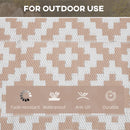 Outsunny 274 X 182 Cm Reversible Outdoor RV Rug Floor Mat, Coffee And White