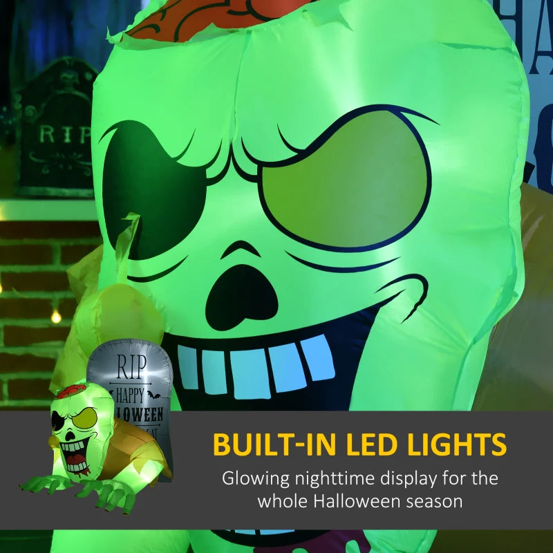 HOMCOM Halloween Inflatable Green Ghost 5ft 150cm
