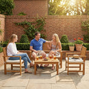 Outsunny 4 Seater Wooden Garden Furniture Set with Loveseat, Chairs, Table