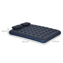 Outsunny Inflatable Mattress with 2 Pillows and Pump, Blue, 191 x 137 x 22cm
