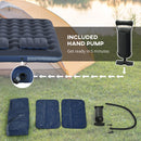 Outsunny Inflatable Mattress with 2 Pillows and Pump, Blue, 191 x 137 x 22cm