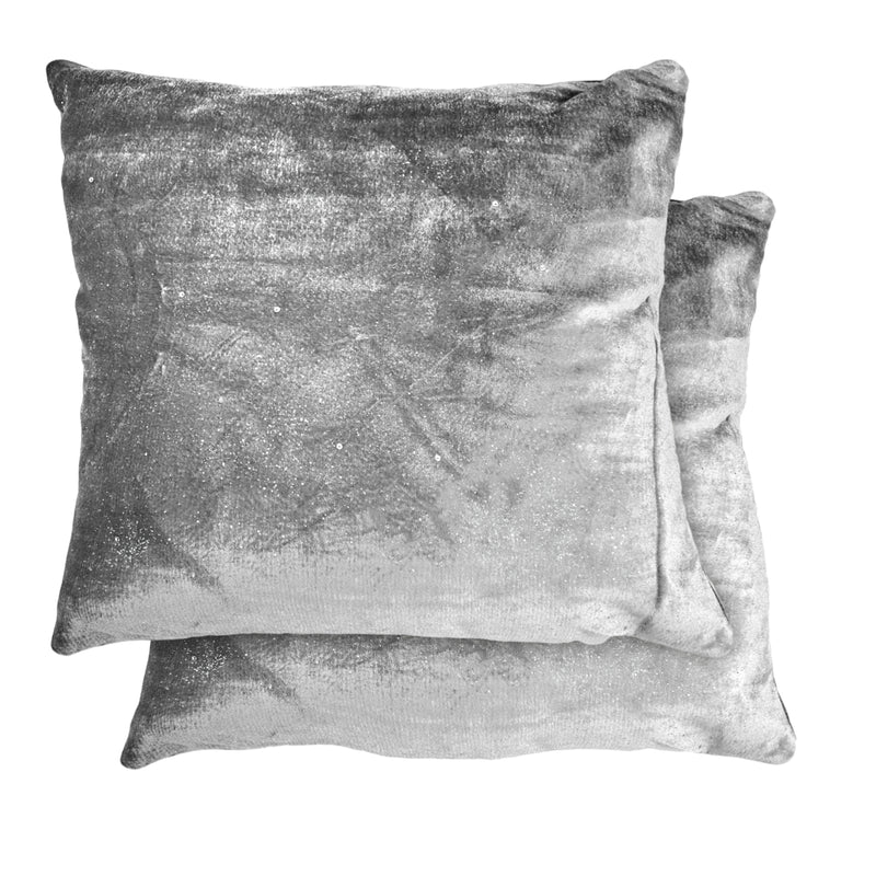 Electra - Sequined Velvet Cushion Cover in Silver