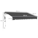 Outsunny 3 X 2.5m Electric Retractable Awning W/ Aluminium Frame