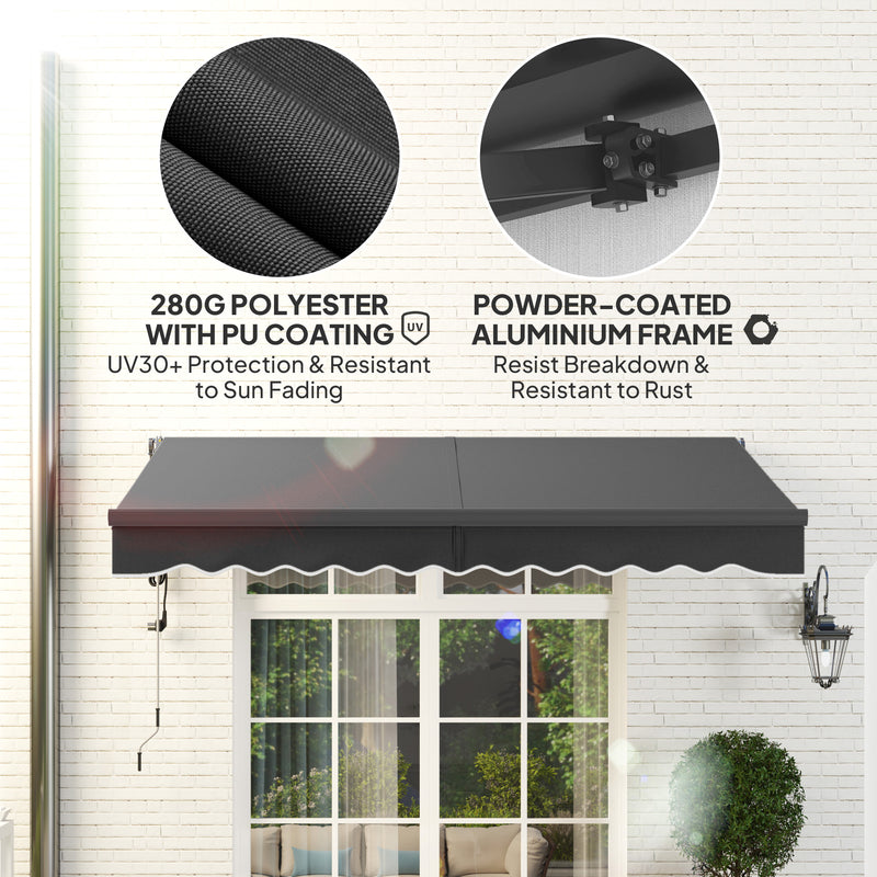 Outsunny 3 X 2.5m Electric Retractable Awning W/ Aluminium Frame
