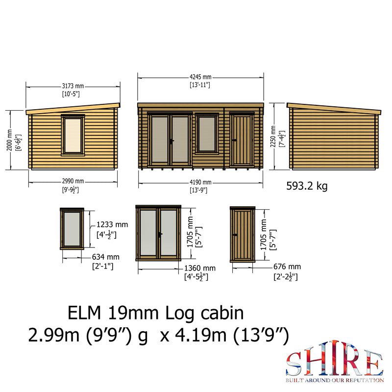 Elm Log Cabin With Storage