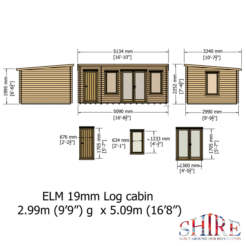 Elm Log Cabin With Storage
