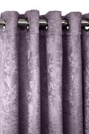 Logan - Textured Woven Blackout Eyelet Curtains in Aubergine