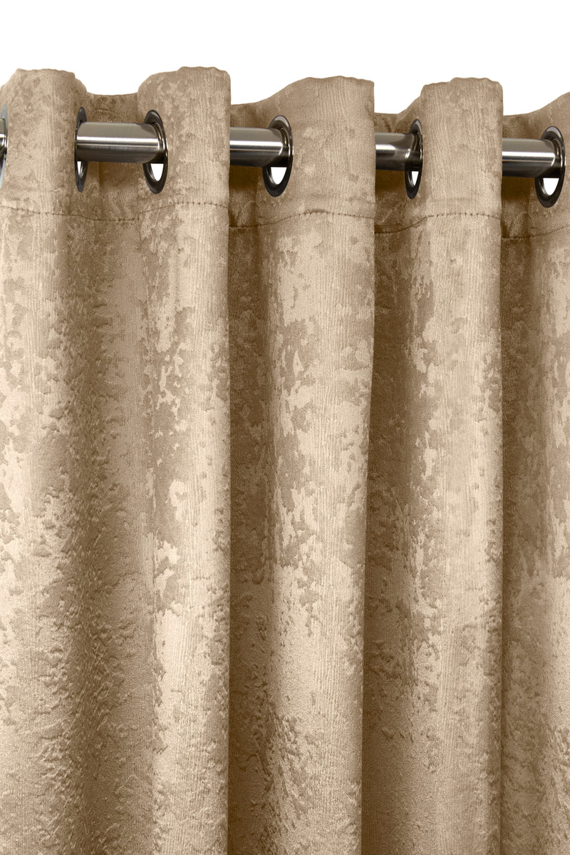 Logan - Textured Woven Blackout Eyelet Curtains in Natural