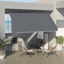 Outsunny Freestanding Retractable Awning, Non-Screw Garden Awning