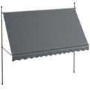 Outsunny Freestanding Retractable Awning, Non-Screw Garden Awning