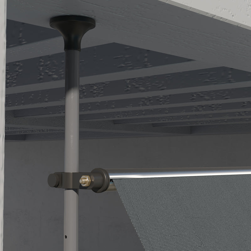Outsunny 3.5 x 1.2m Freestanding Retractable Awning, Non-Screw Garden Awning