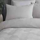 Serene Embossed Geo Duvet Cover Set in Grey