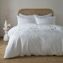 Serene Embossed Geo Duvet Cover Set in White