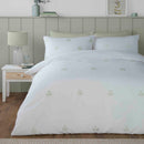 Serene Emily Embroidery Duvet Cover Set In White/Green