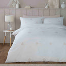 Serene Emily Embroidery Duvet Cover Set In White/Natural