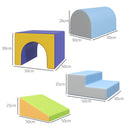 HOMCOM 4-piece Soft Play Set, Baby Foam Block Toy Toddler 1-3 Years, Blue