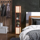 HOMCOM 2-Light Modern Floor Lamp with Shelves for Living Room, Bedroom, Brown