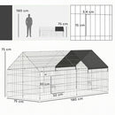PawHut Rabbit Run, Pet Playpen W/ Protective Cover, 180 X 75 X 75 Cm, Black