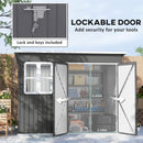 Outsunny 8.5 x 6ft Galvanised Steel Garden Shed with Foundation Kit, Grey